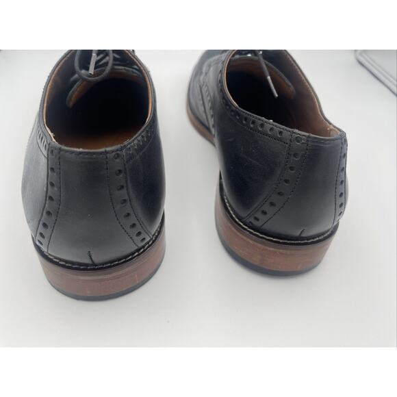 J Murphy By Johnston & Murphy Men’s Black Leather Brogue (Wingtip) Sz 10M - Picture 4 of 8